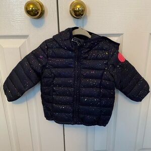 Gap baby jacket 12-18 months navy blue with metallic rainbow sparkles NWT